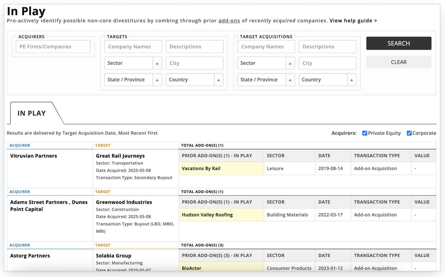 Find Acquisition Targets for Buy-Side Clients